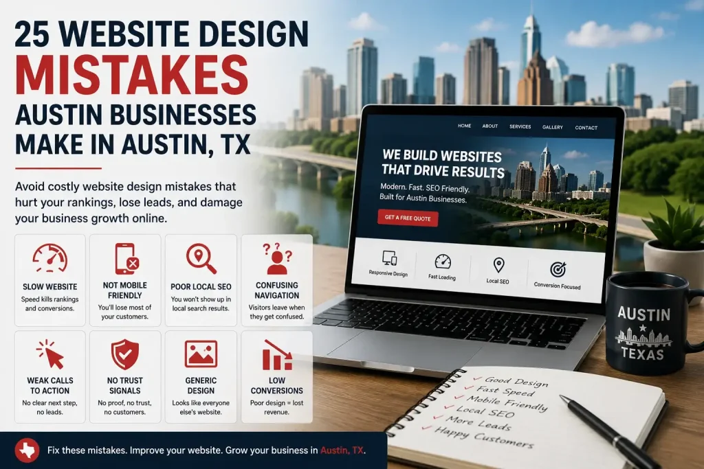 website design mistakes Austin TX businesses make